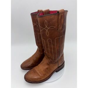 ANDERSON BEAN MACIE Cowboy Boot Western Brown Tan Round Leather Little Girl 2